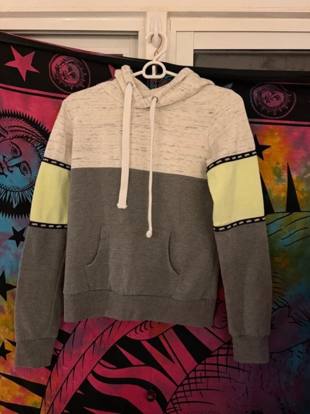 Reflex Grey and Green Long Sleeve Hoodie
